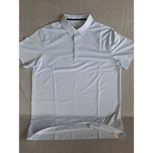 Brady Men Large Art Logo Allover Performance Golf Polo Shirt ShortSleeve Glacier